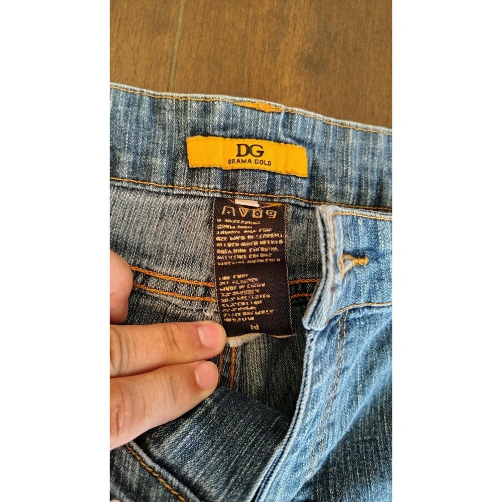 Drama Gold Womens Size 14 Capri Jeans Blue Dark Wash Cuffed - Picture 2 of 4